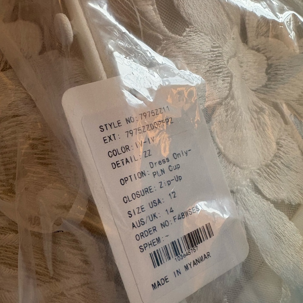 Stella York new with tags, never worn. Size 12. Chic Strapless Ivory Gown - Picture 10 of 12